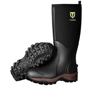 TIDEWE Rubber Neoprene Boots Size 7 Waterproof Black, Brown